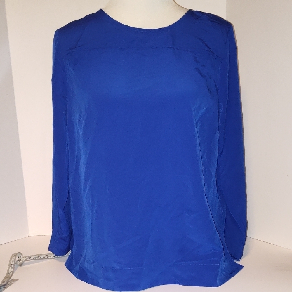 WOMENS LANDS END OUTFITTERS BLOUSE NAVY BLUE US SIZE 10